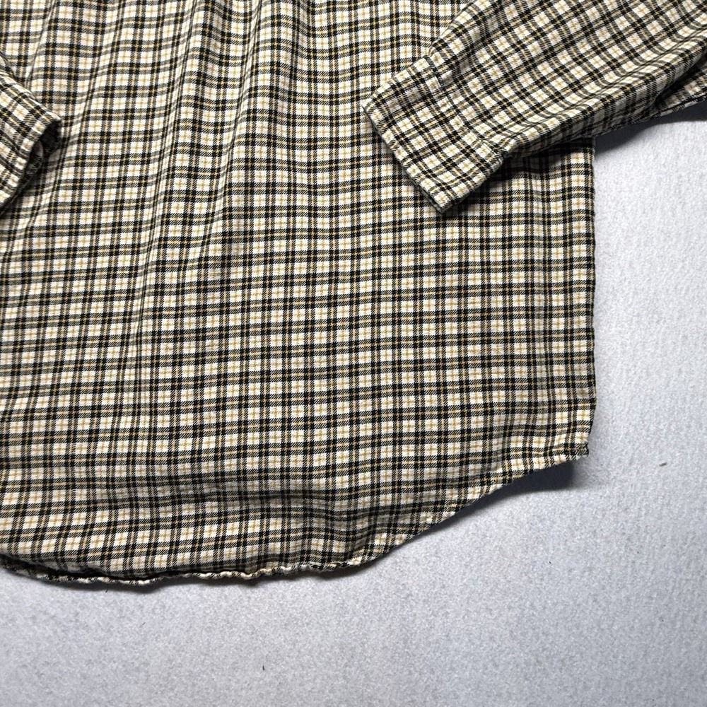 Vintage Ralph Lauren Mens L Flannel Yellow Plaid  Button Down Shirt Long Sleeve - Picture 11 of 13